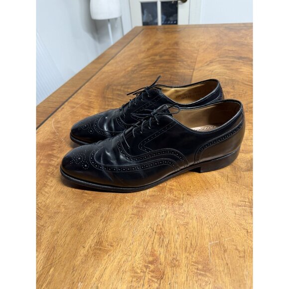 Johnston & Murphy Limited Shoes Men’s 11.5 D  Black Leather Wing Tip Oxford USA - Picture 2 of 8